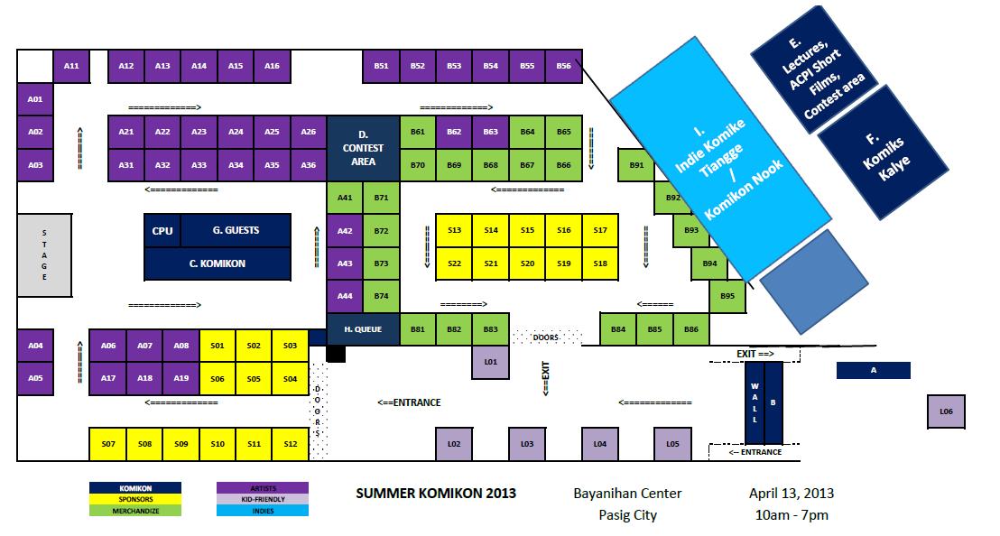 Summer Komikon 2013 Floorplan